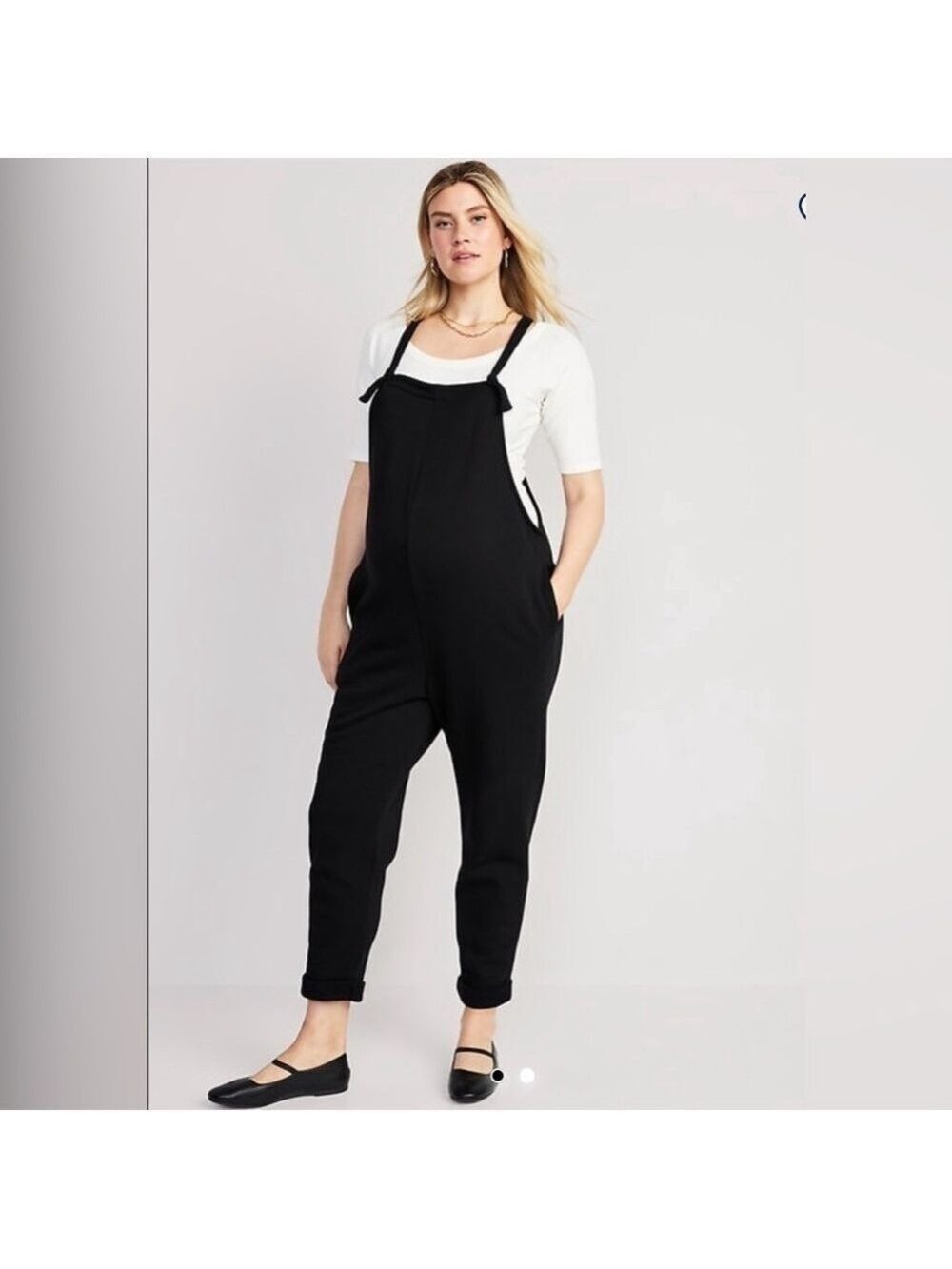 Old Navy Maternity Pregnancy Cozy Soft Knit Knotted Jumpsuit Overalls M